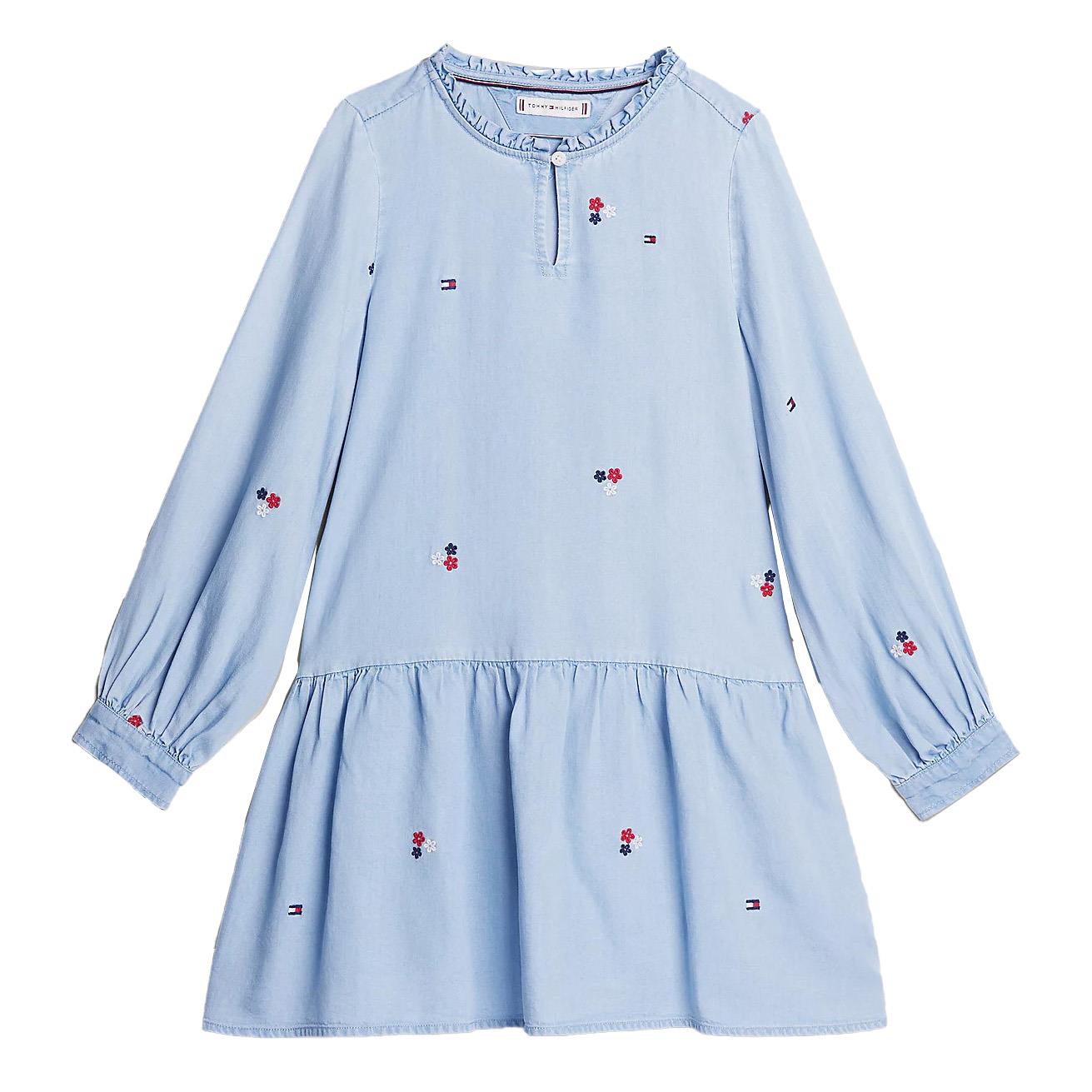 Tommy Hilfiger Emb Flower Tencel Dress Ls 8-12Y